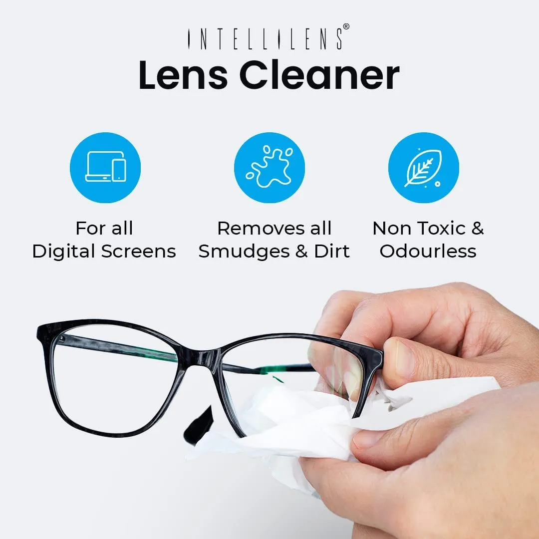 Intellilens Lens Cleaner For Spectacles (30ml) with Free Microfiber Cloth | Streak Free & Quick Drying Lens Solution (Pack of 3)