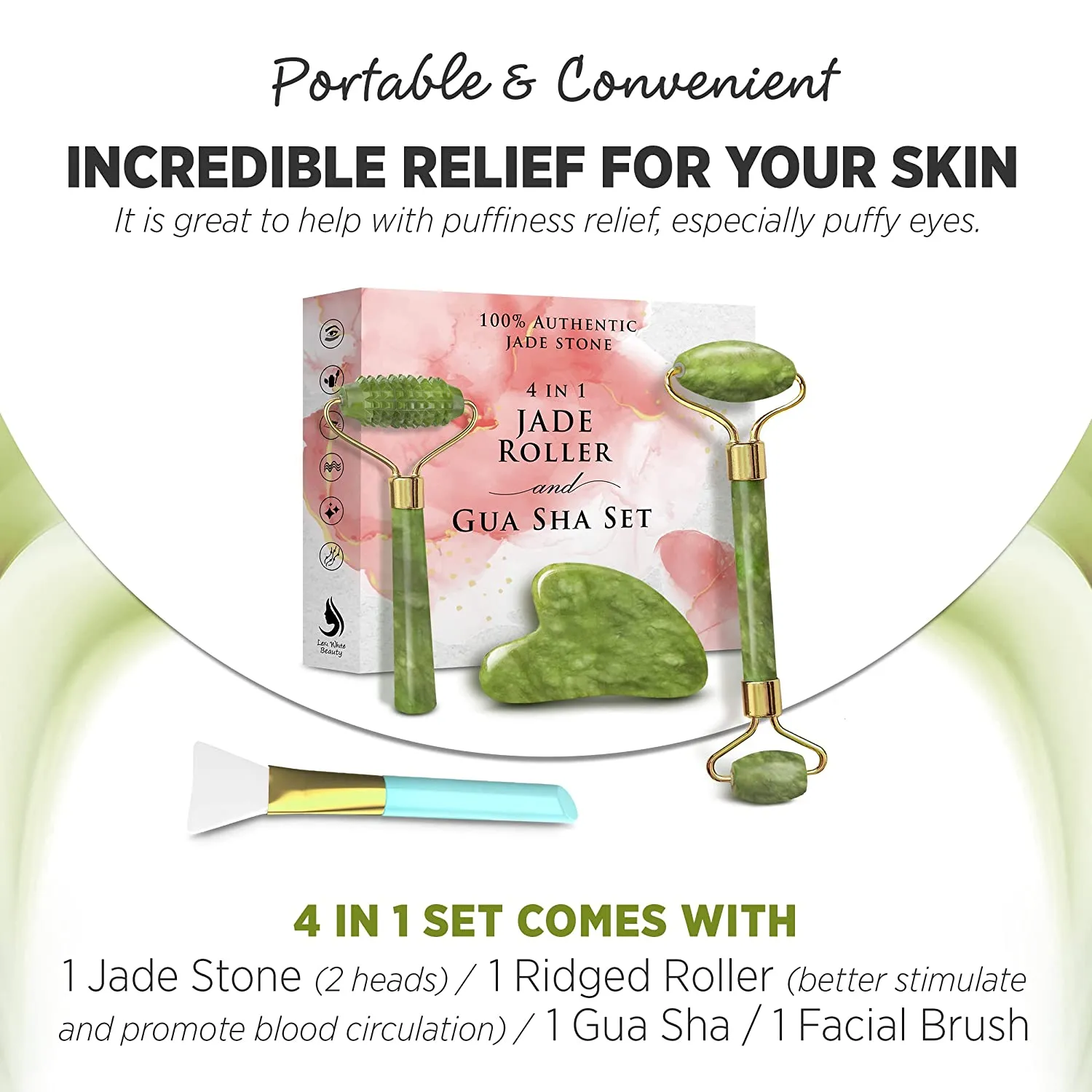 Jade Roller for Face Skin Care Tools and Facial Beauty Products