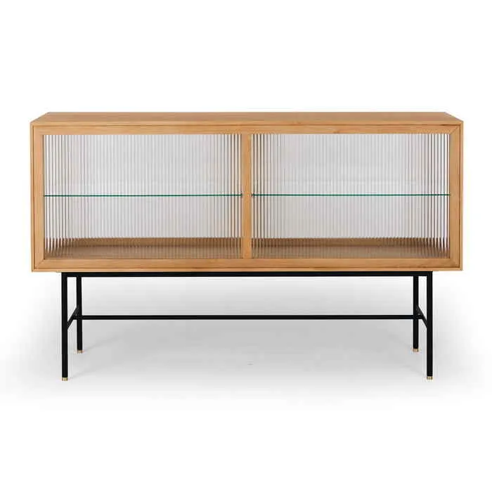 Kobe Sideboard (Natural Oak) Fluted Glass