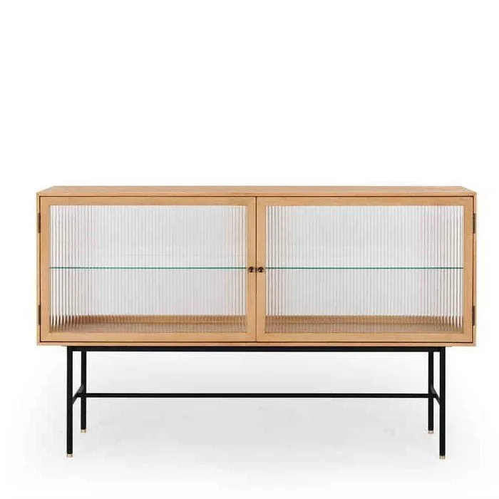 Kobe Sideboard (Natural Oak) Fluted Glass