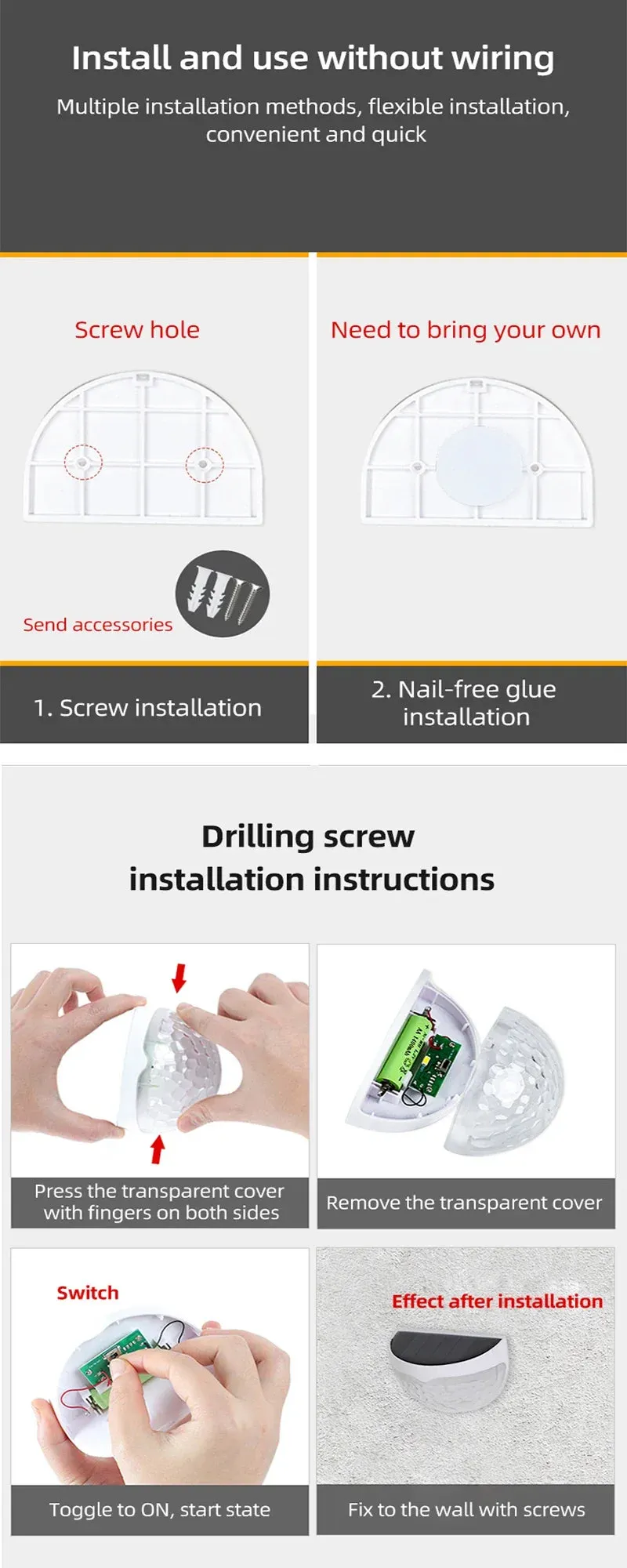 LED Solar Outdoor Wall Lights