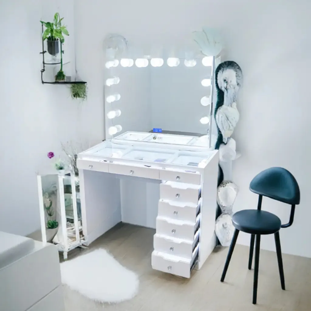 Lily Hollywood Makeup Vanity Station - White