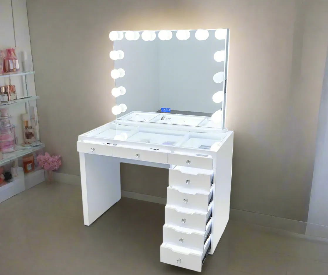Lily Hollywood Makeup Vanity Station - White