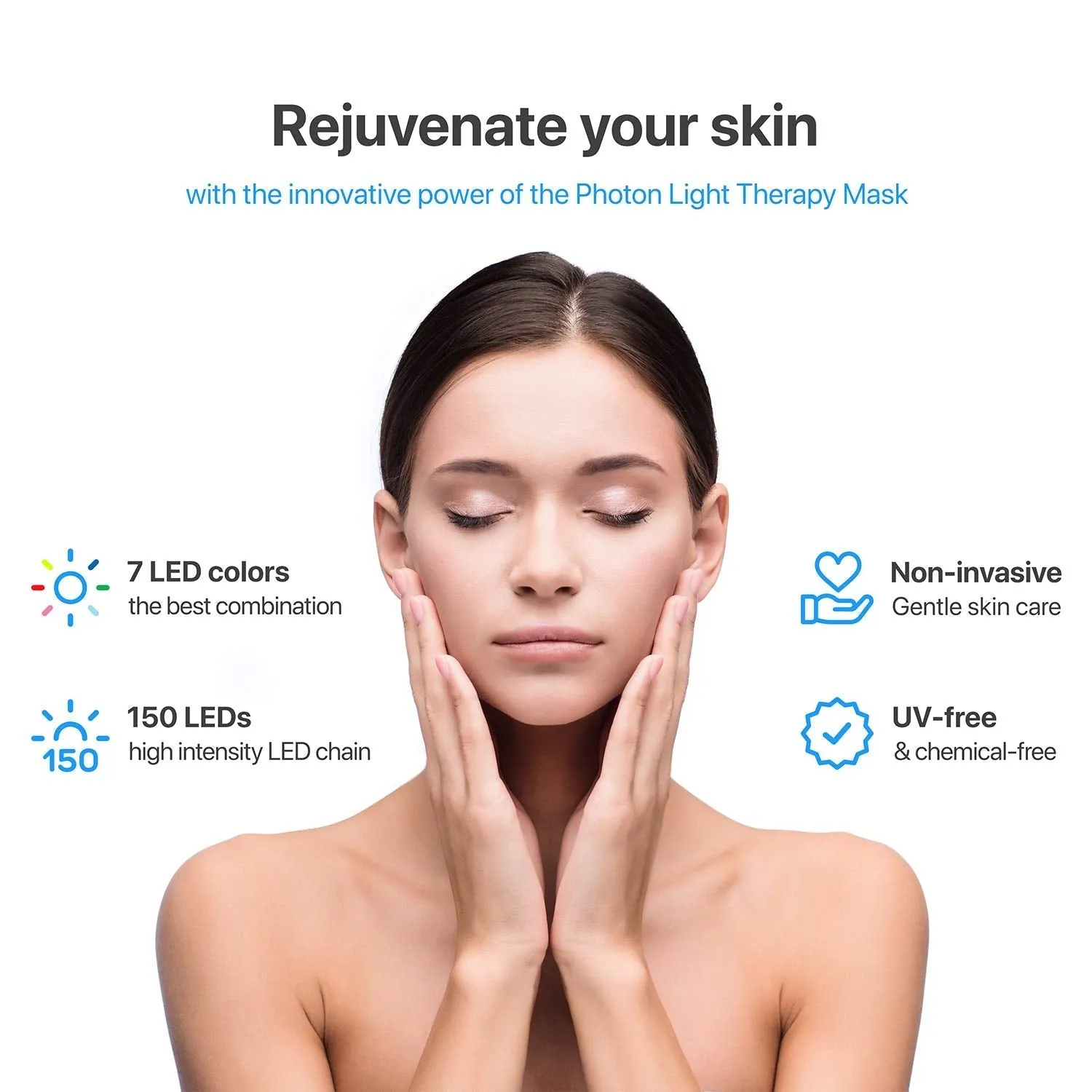LUMA Light LED Therapy Facial Mask with High-Energy Hyaluronic Serum, 4 oz