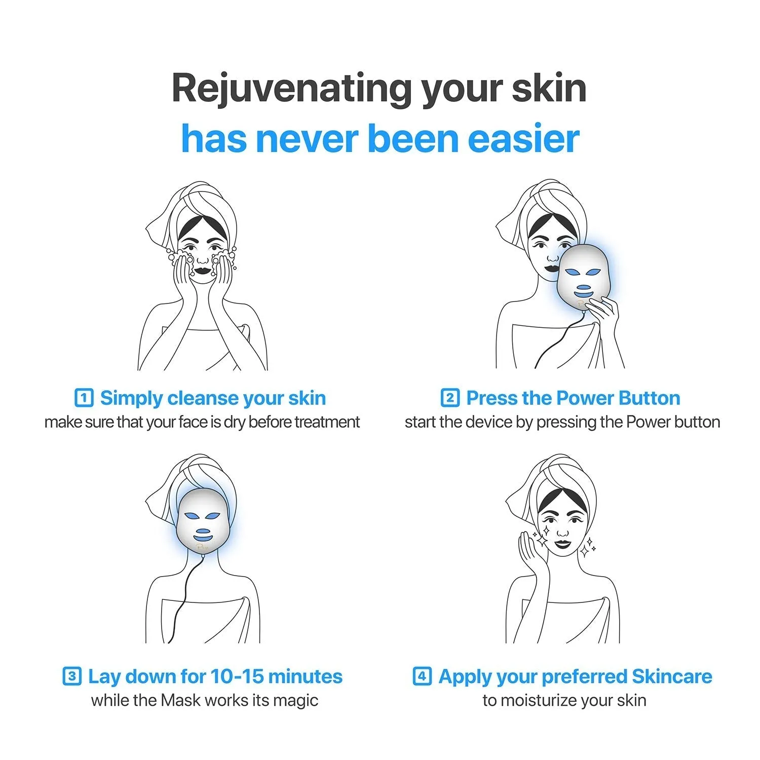 LUMA Light LED Therapy Facial Mask with High-Energy Hyaluronic Serum, 4 oz