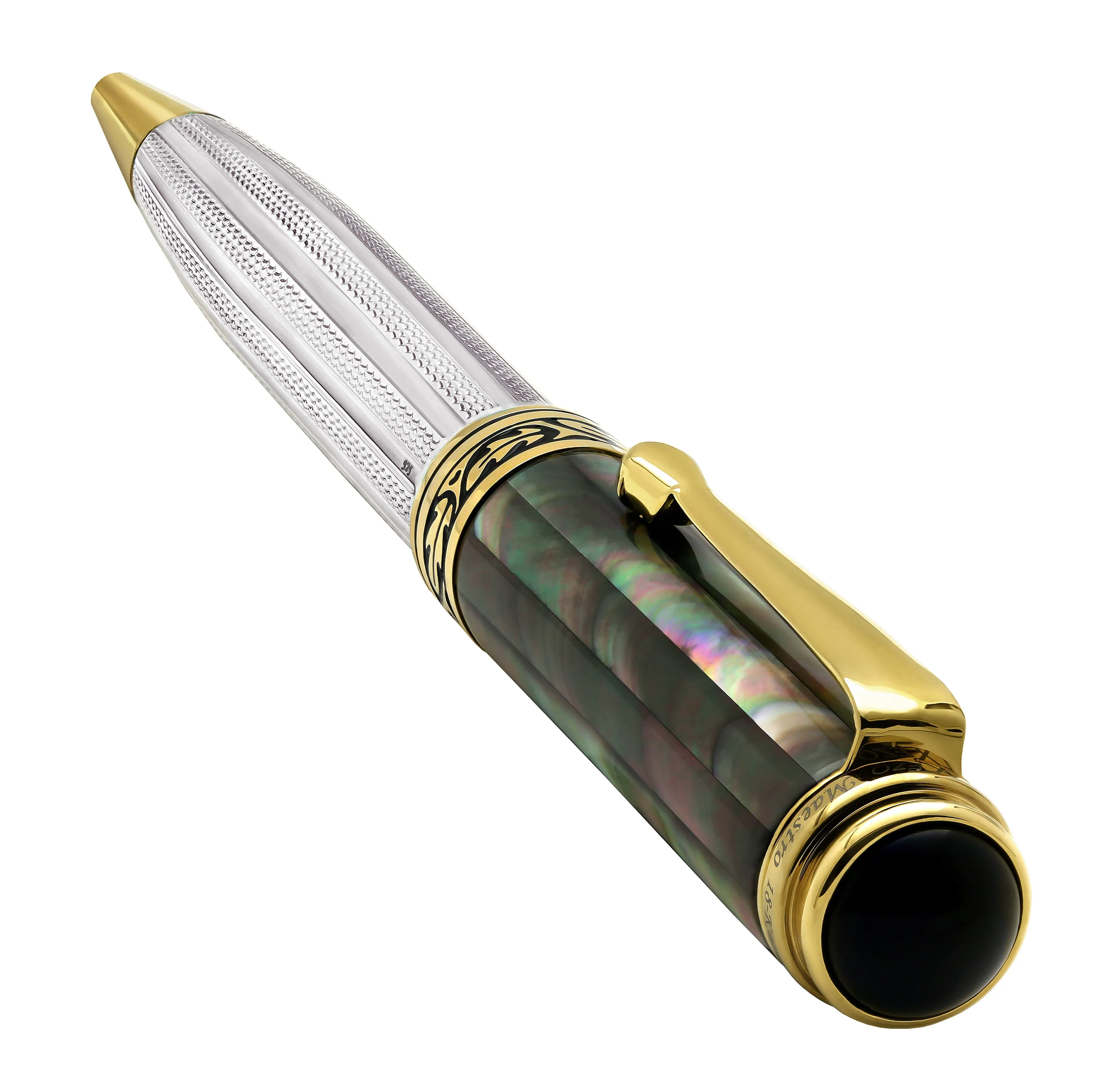 Maestro® 925 Sterling Silver Ballpoint Pen - Tahitian Black Mother of Pearl Cap