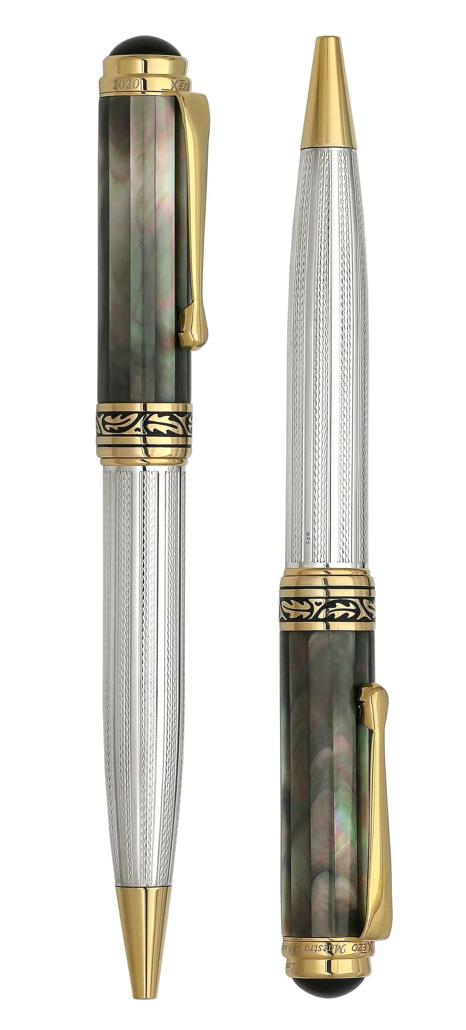 Maestro® 925 Sterling Silver Ballpoint Pen - Tahitian Black Mother of Pearl Cap