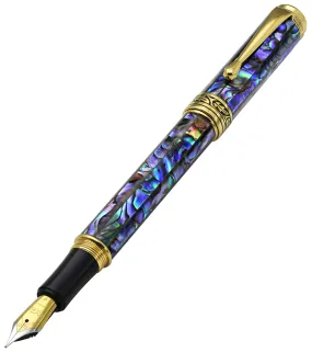 Maestro® Paua Abalone Sea Shell Fountain Pen (Fine Nib) - 18K Gold Plated