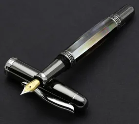 Maestro® Tahitian Black Mother of Pearl Fountain Pen (Fine Nib) - Tungsten Gray Color