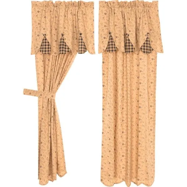 Maisie Scalloped Lined Short Panel Curtains 63"