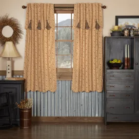 Maisie Scalloped Lined Short Panel Curtains 63"