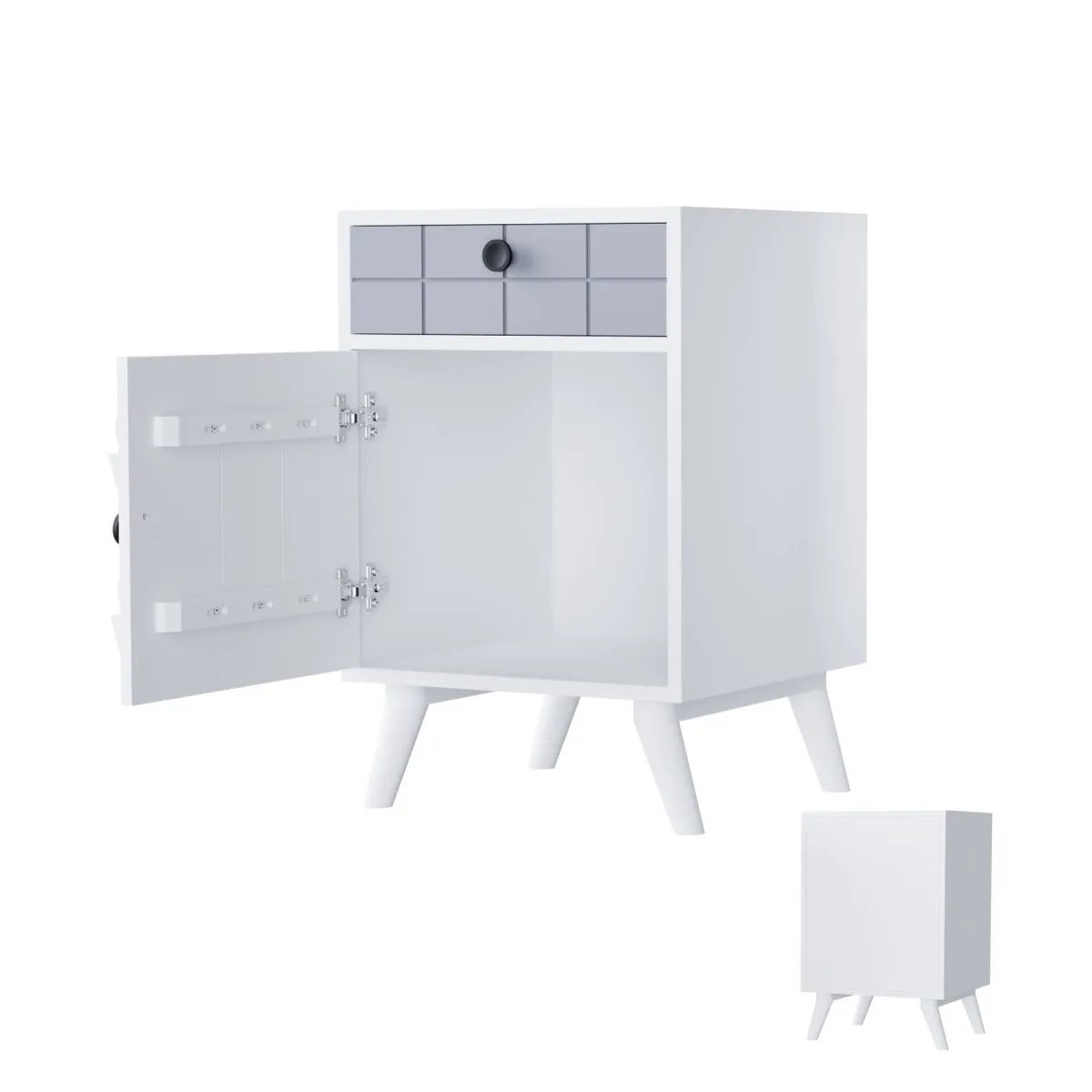 MangoLuxe Side Table, Small End Table, Tall Nightstand for Living Room, Bedroom, Office, Bathroom, White,2 pack