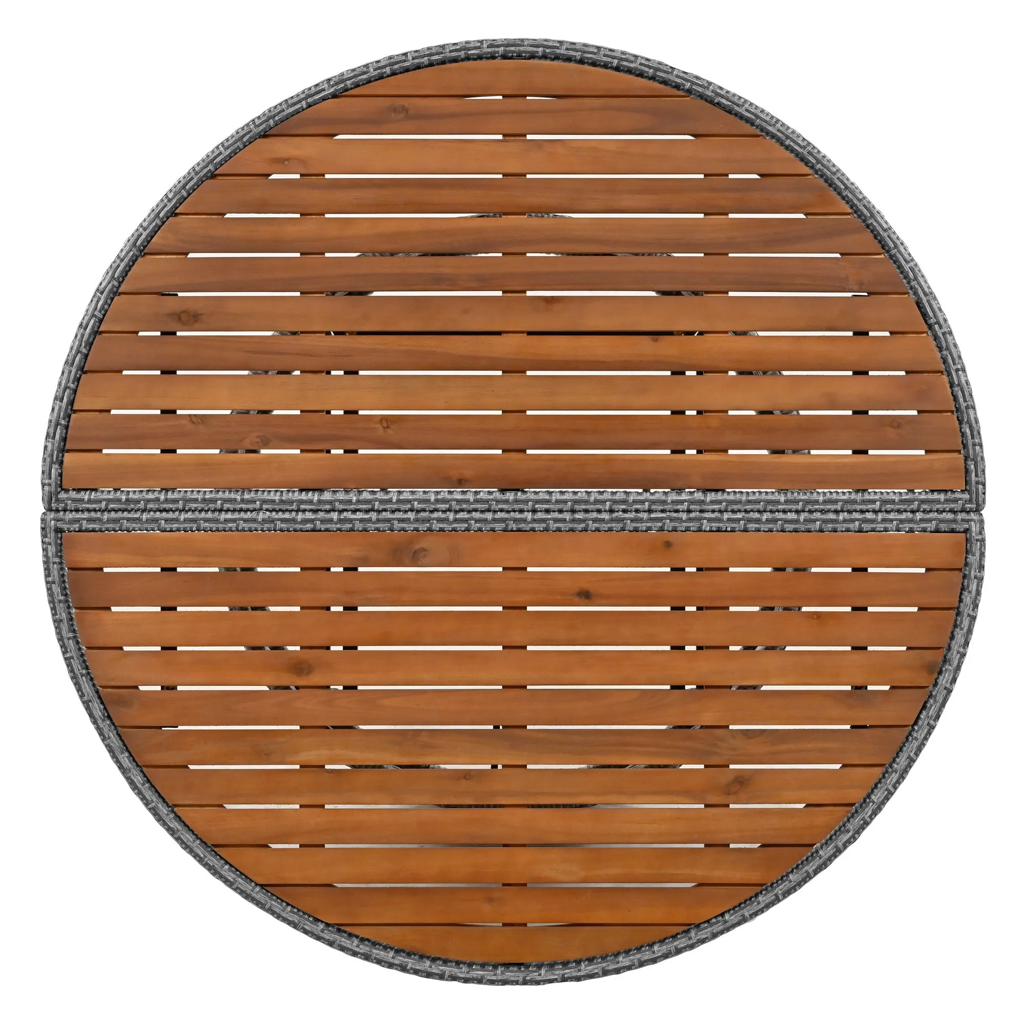 Marvelo 5 Pc Round Rattan Sectional Sofa Set - Beige