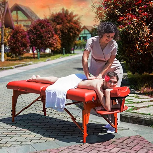 Master Massage Santana Memory Foam Portable Massage Table Package, Mountain Red, 31 Inch