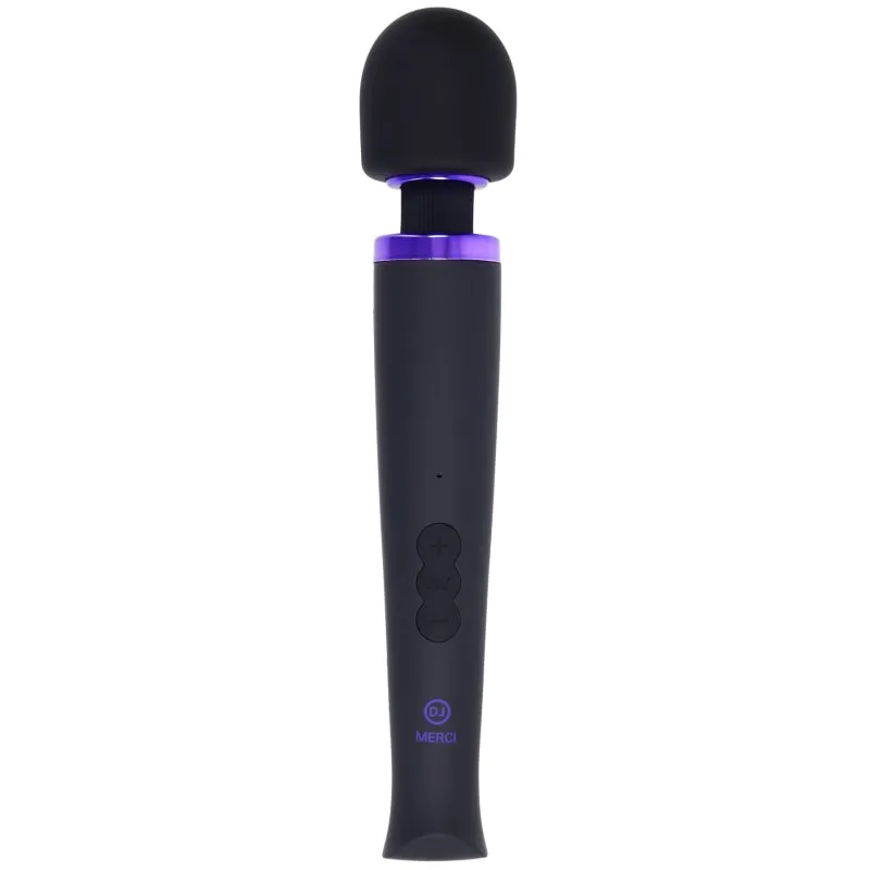 Merci - Rechargeable Power Wand - Ultra - Powerful Silicone Wand Massager - Black