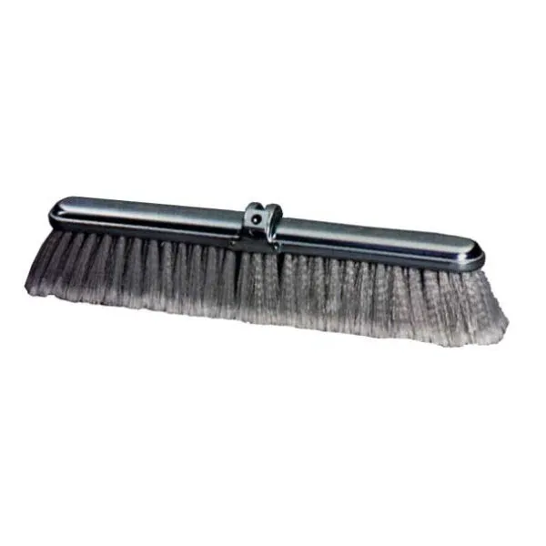 Milwaukee Dustless 18" Gray Flagged Styrene Plastic Bristle Push Broom for Polished Floors - Case of 12