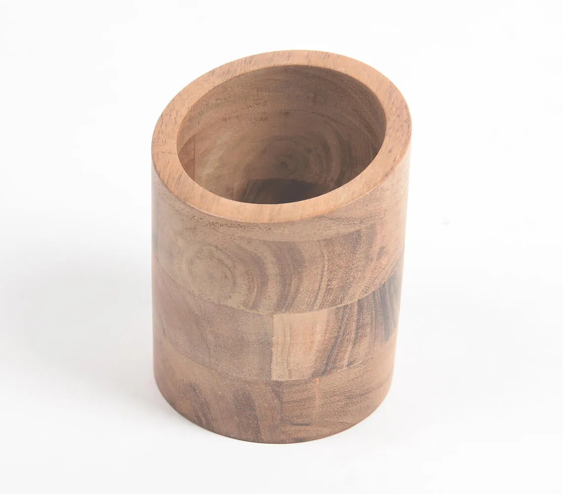 Natural Acacia Wood Cutlery Stand