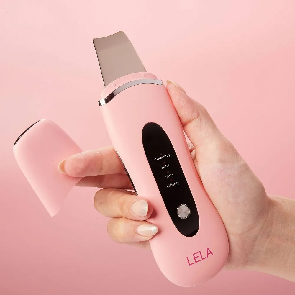 New - Spa Sciences LELA Ultrasonic Facial Spatula System - Pink