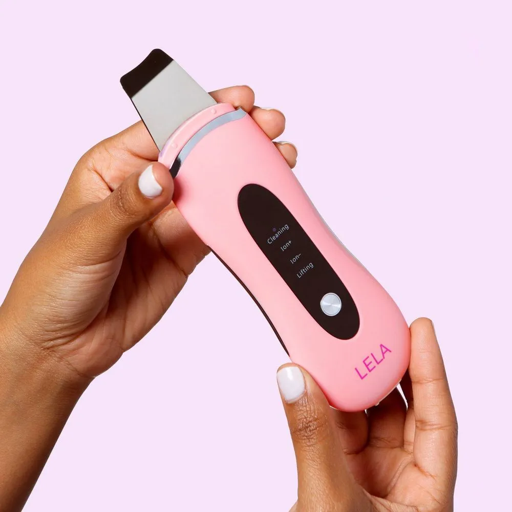 New - Spa Sciences LELA Ultrasonic Facial Spatula System - Pink