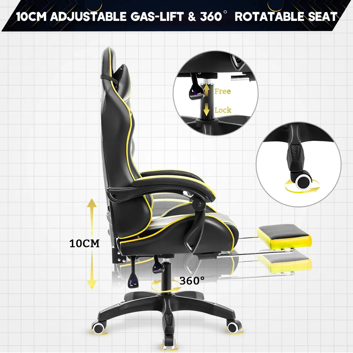 Office Chair Professional Computer Chair LOL Internet Cafe 2 Point Massage Racing Chair WCG Gaming Chair Office Chair Footrest