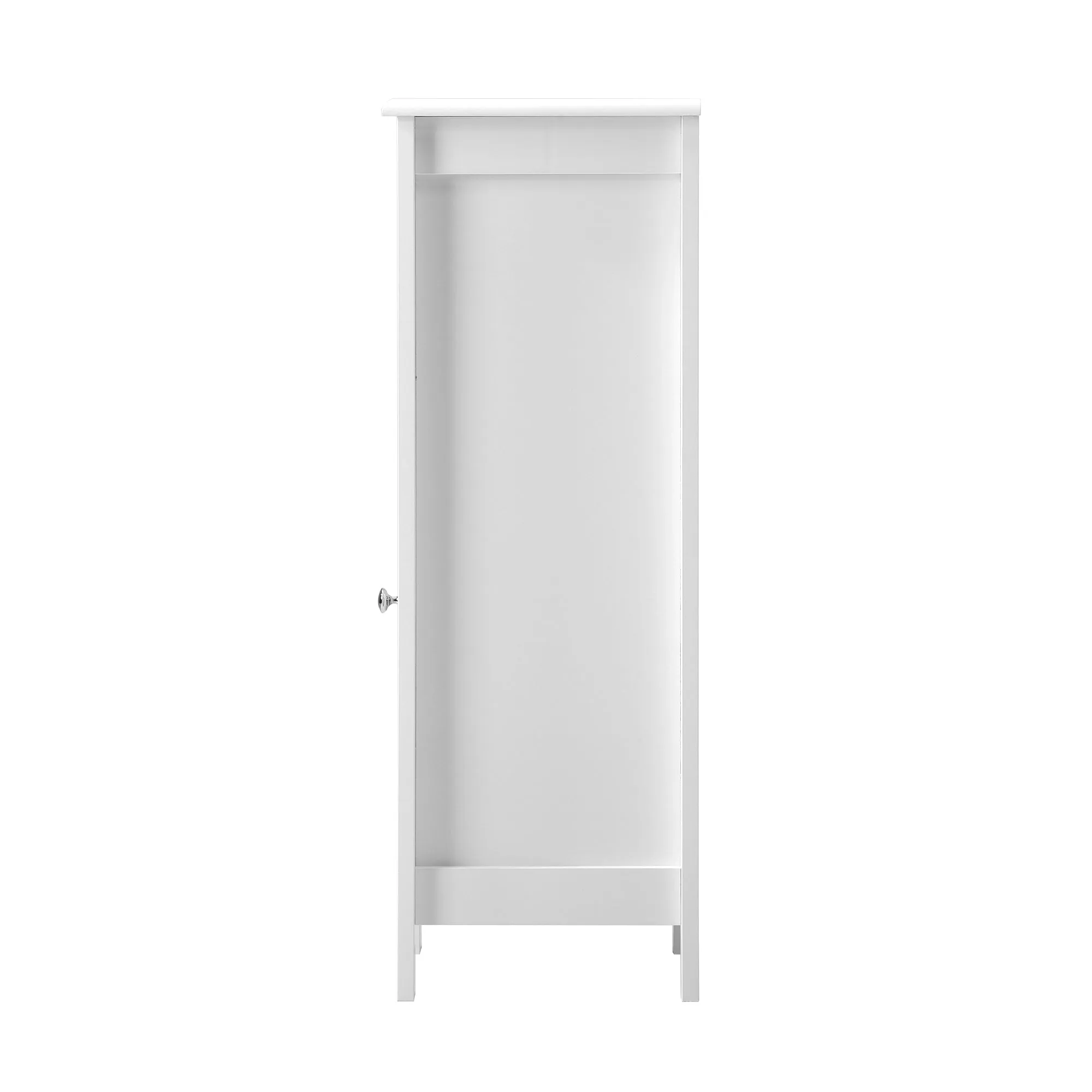 Oikiture Bathroom Cabinet Floor Cupboard Slim Laundry Storage Rattan Door White