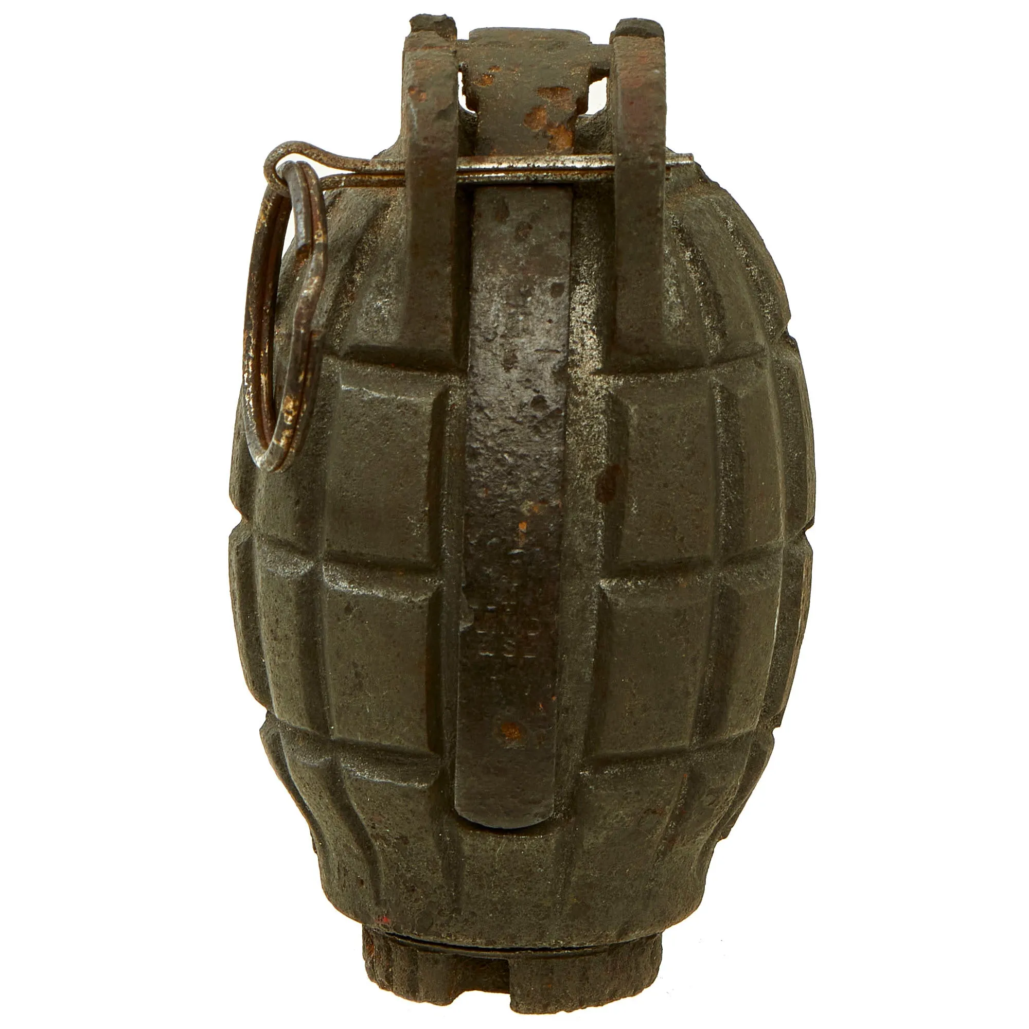 Original British WWI / WWII Inert Mills Bomb No. 5 MKI Grenade by J.M. Doughty & Sons Ltd - Matching Maker on all Components