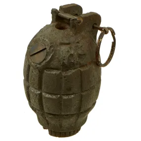 Original British WWI / WWII Inert Mills Bomb No. 5 MKI Grenade by J.M. Doughty & Sons Ltd - Matching Maker on all Components