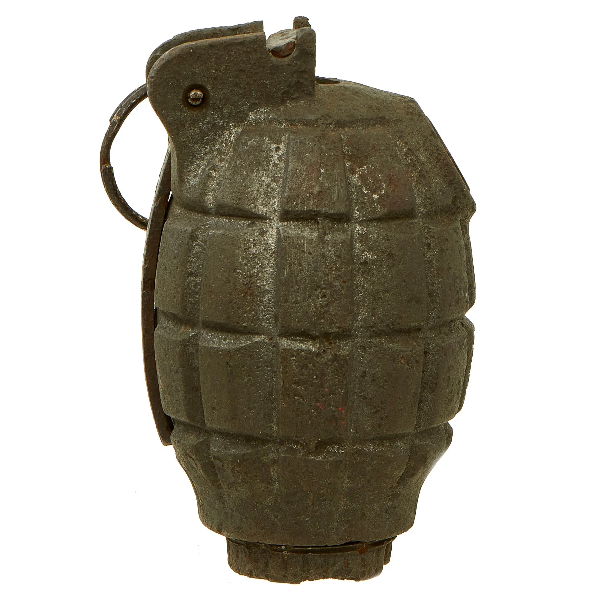 Original British WWI / WWII Inert Mills Bomb No. 5 MKI Grenade by J.M. Doughty & Sons Ltd - Matching Maker on all Components
