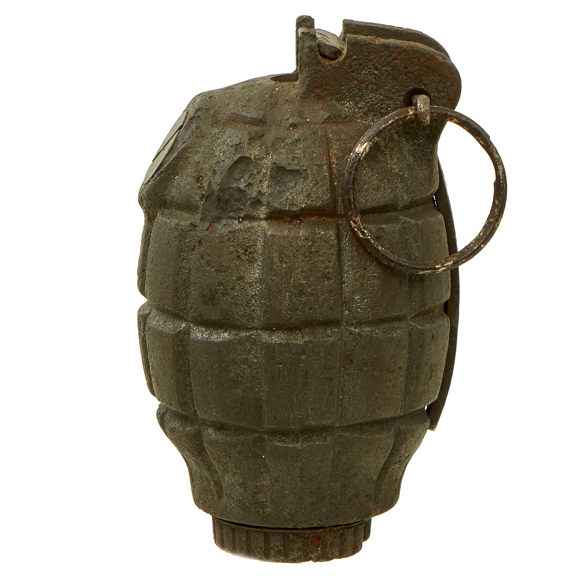 Original British WWI / WWII Inert Mills Bomb No. 5 MKI Grenade by J.M. Doughty & Sons Ltd - Matching Maker on all Components