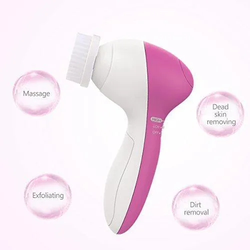 PIXNOR Facial Cleansing Brush [Newest 2020], Waterproof Face Spin Brush with 7 Brush Heads for Deep Cleansing, Gentle Exfoliating, Removing Blackhead, Massaging