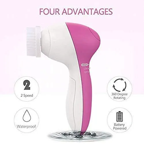 PIXNOR Facial Cleansing Brush [Newest 2020], Waterproof Face Spin Brush with 7 Brush Heads for Deep Cleansing, Gentle Exfoliating, Removing Blackhead, Massaging