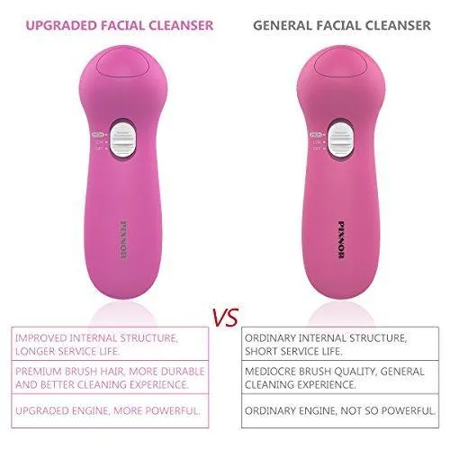 PIXNOR Facial Cleansing Brush [Newest 2020], Waterproof Face Spin Brush with 7 Brush Heads for Deep Cleansing, Gentle Exfoliating, Removing Blackhead, Massaging