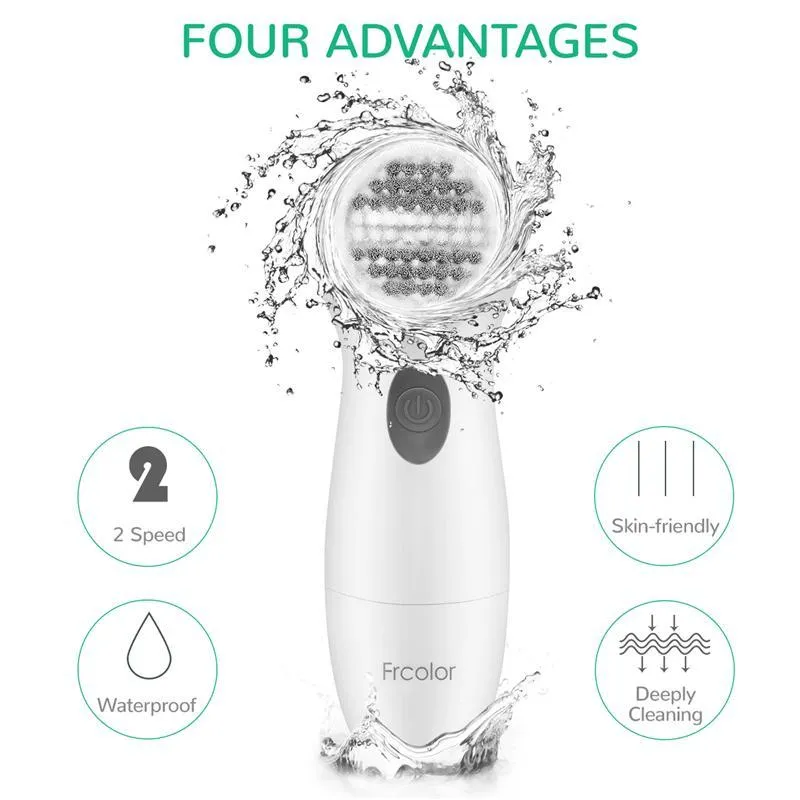 Portable 8 In 1 Waterproof 360 Degree Skin Friendly  Electric Facial Cleansing Brush With 2 Speed Modes