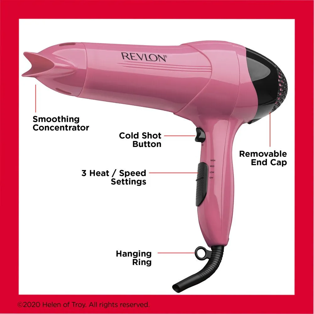 Revlon 1875W IONIC Hair Dryer, Pink
