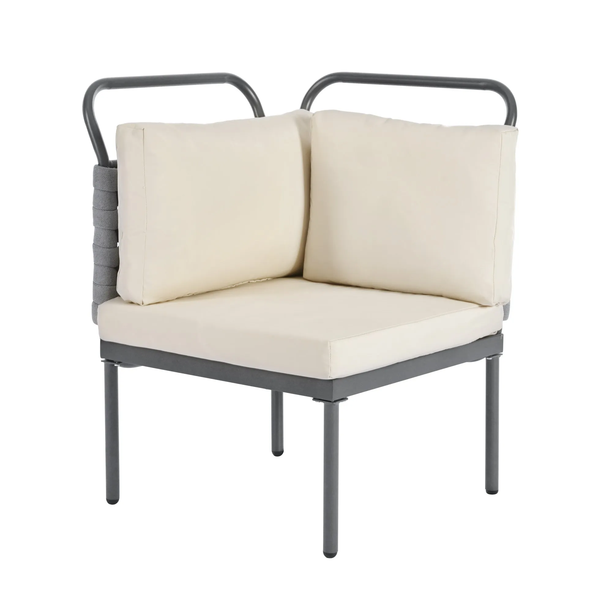 Rocio 5 Pc Patio Woven Rope Sectional Sofa Set - Gray Beige
