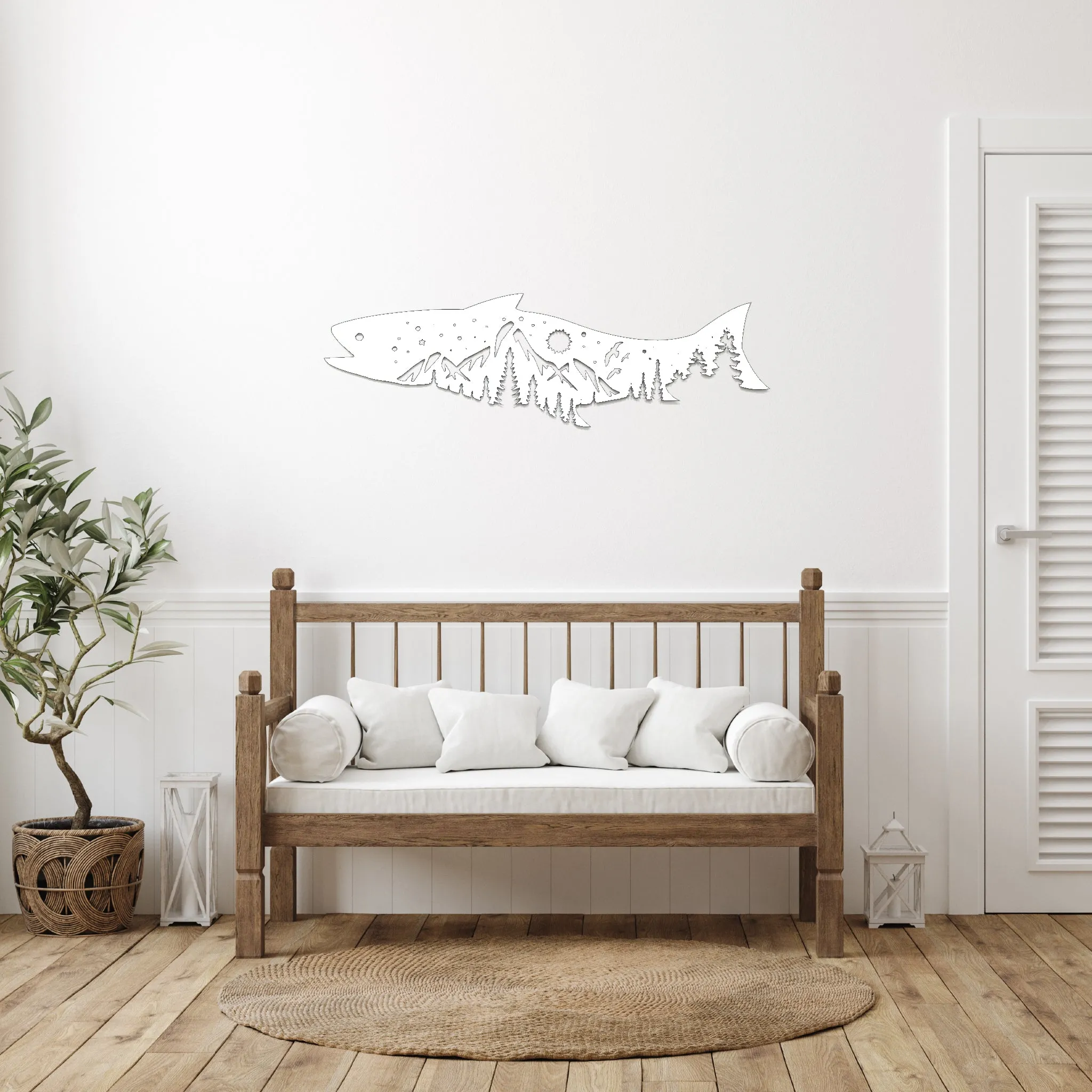 Salmon Fish Design - Metal Wall Art