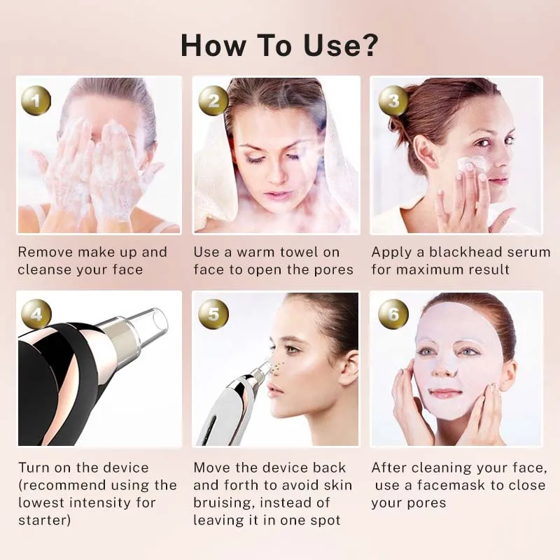 Satoshi Blackheads Removal Vacuum Blackhead Suction Vacuum Pore Deep Cleansing Face Care Device