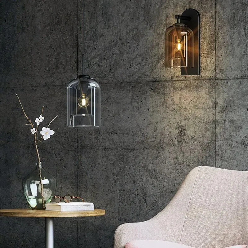 Scandinavian Postmodern Double Glass Wall Lamps