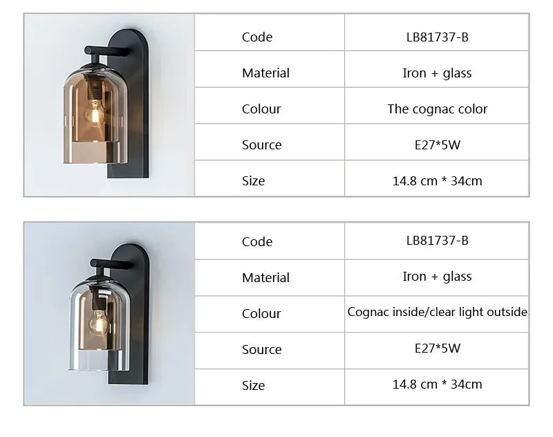 Scandinavian Postmodern Double Glass Wall Lamps