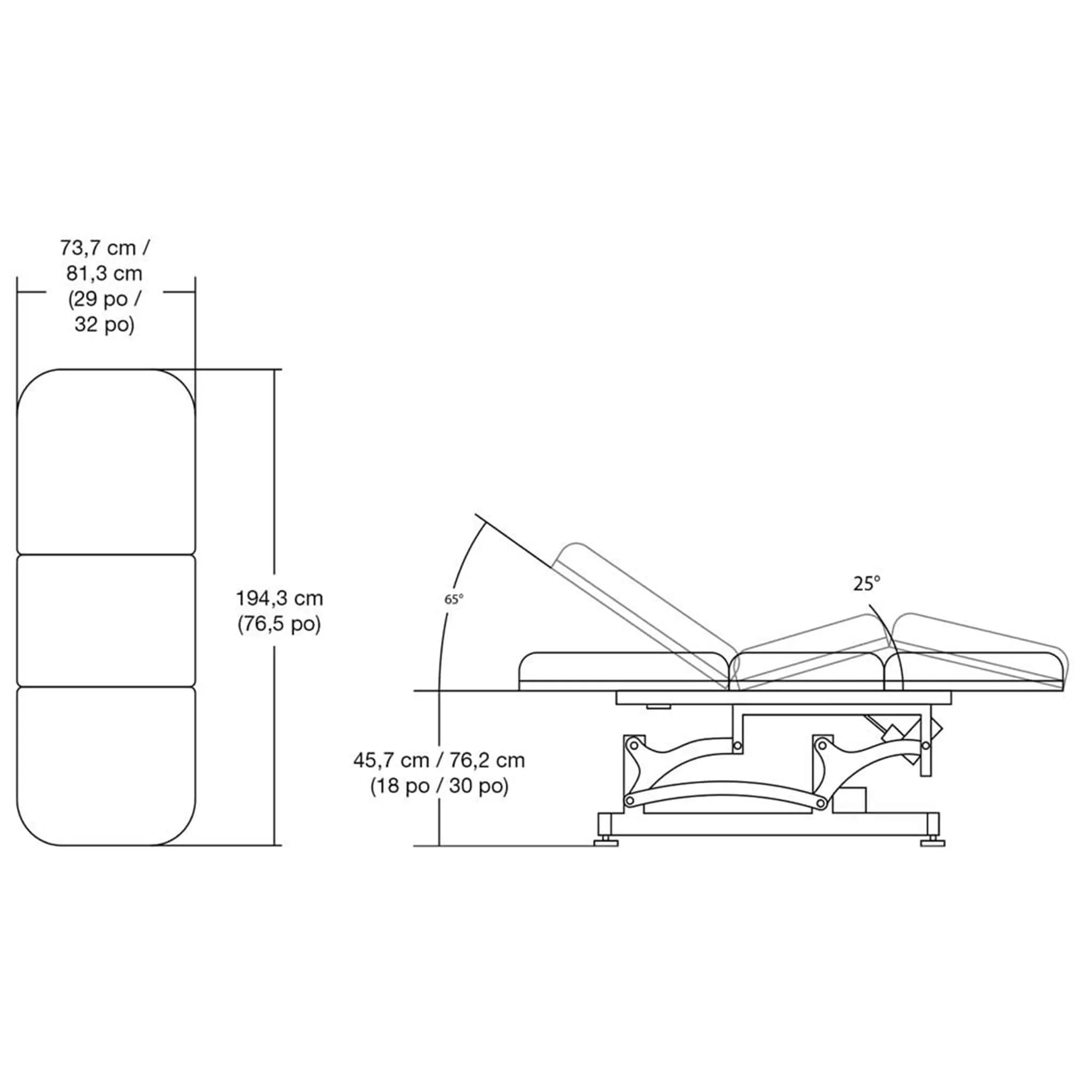 Silhouet-Tone Laguna Mist Electric Lift Spa Top Treatment Table