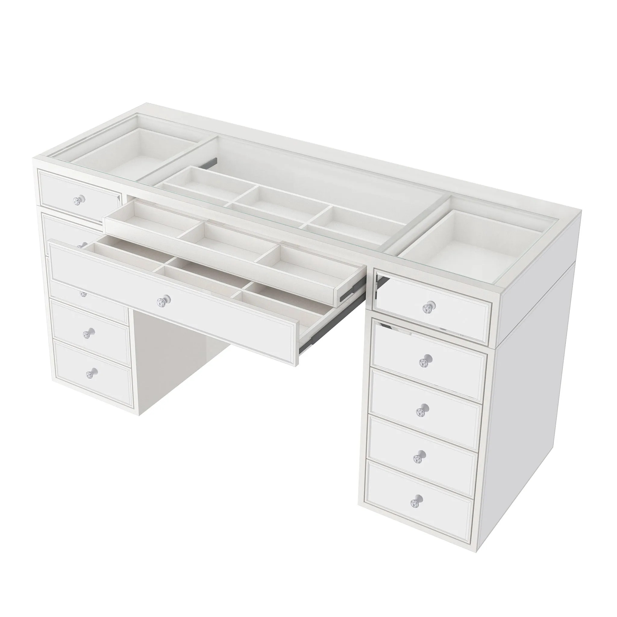 SlayStation® Luxe Premium Mirrored Vanity Table