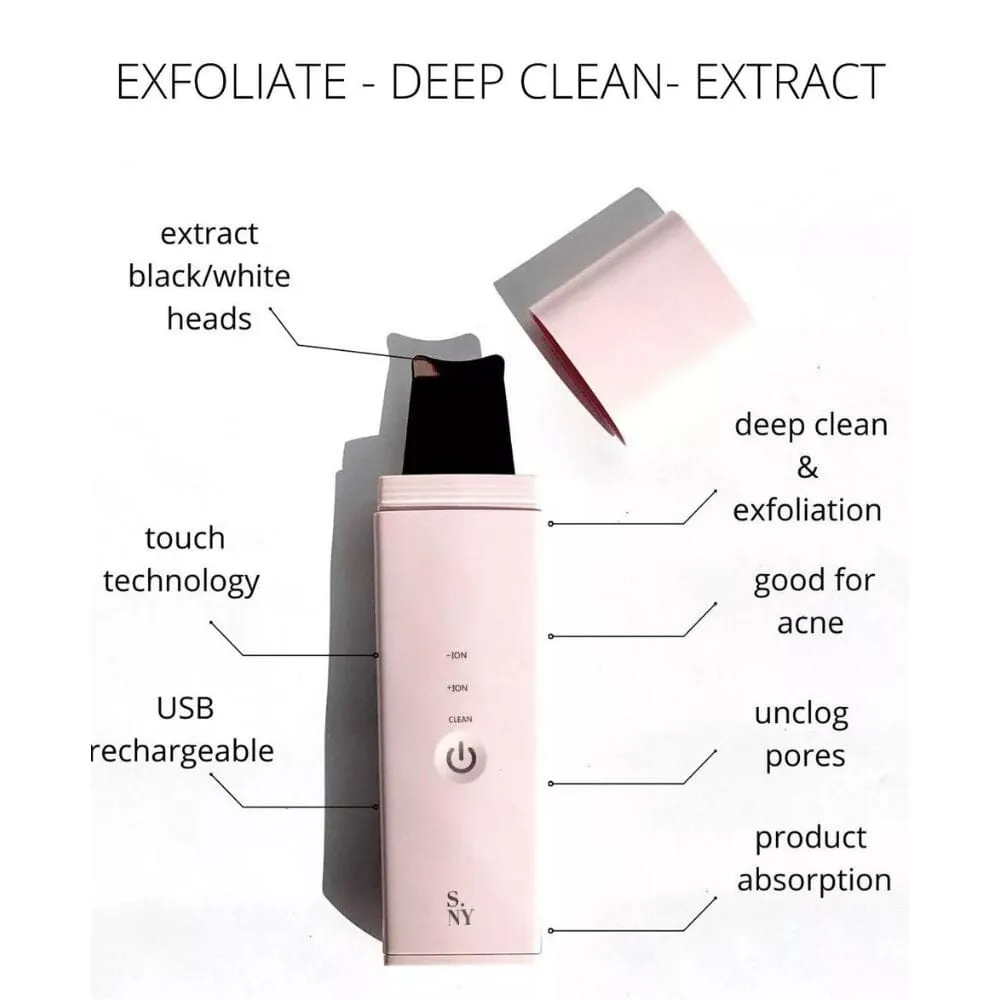 Solaris Laboratories NY Ultrasonic Exfoliator Skin Scrubber   Blue LED