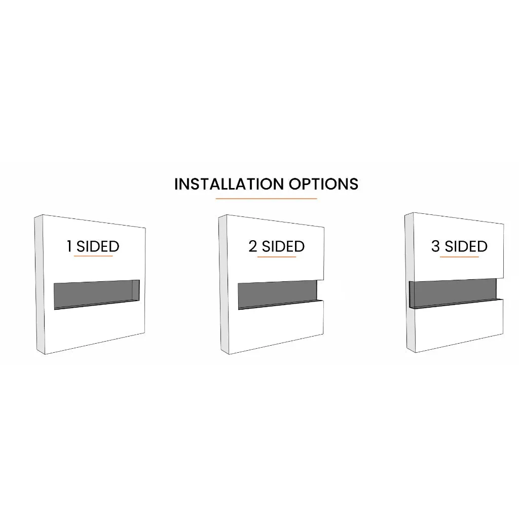 Spectrum Series 72 Inch 3 Sided Panoramic HD  Media Wall Electric Fire Insert (182.8cm)