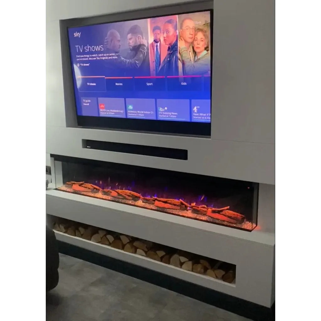 Spectrum Series 72 Inch 3 Sided Panoramic HD  Media Wall Electric Fire Insert (182.8cm)