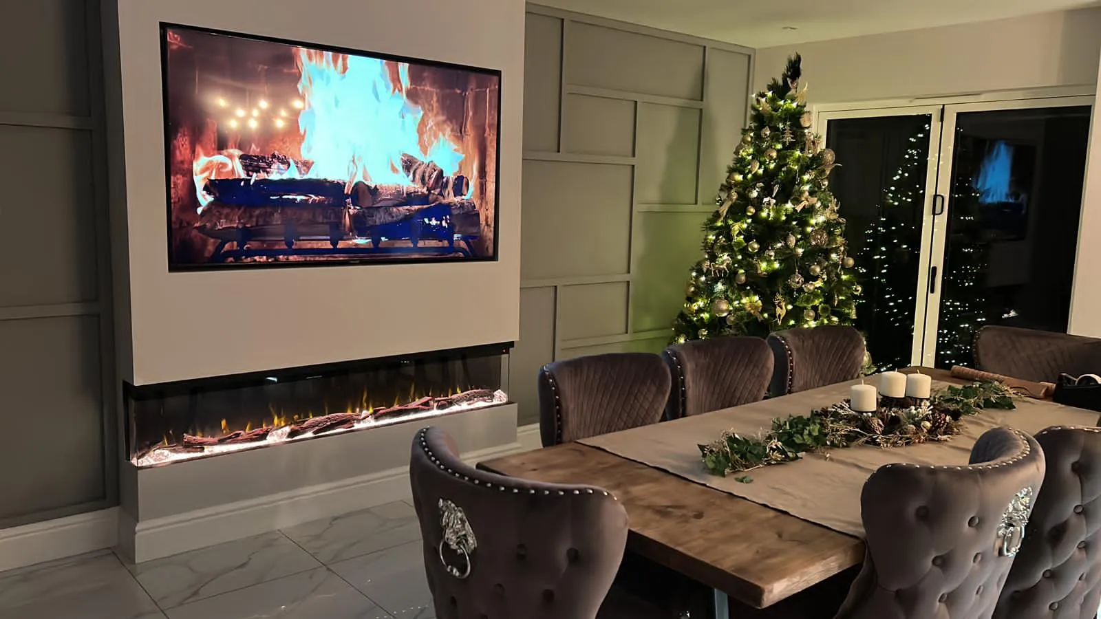 Spectrum Series 72 Inch 3 Sided Panoramic HD  Media Wall Electric Fire Insert (182.8cm)
