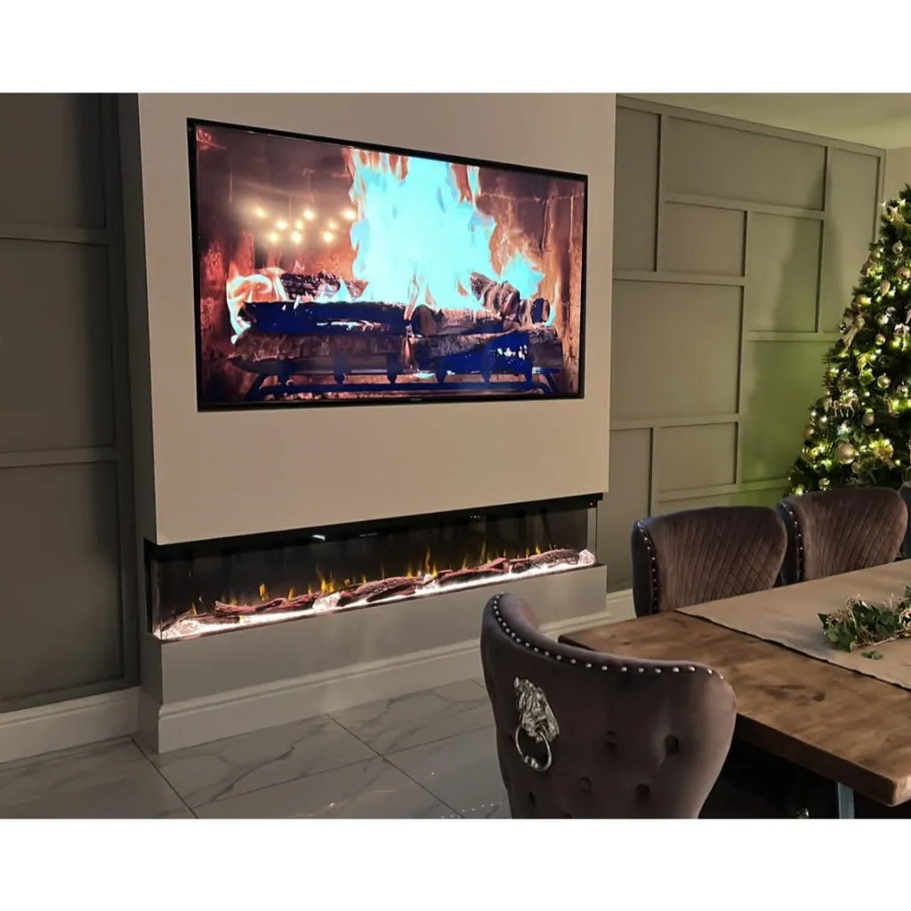 Spectrum Series 72 Inch 3 Sided Panoramic HD  Media Wall Electric Fire Insert (182.8cm)