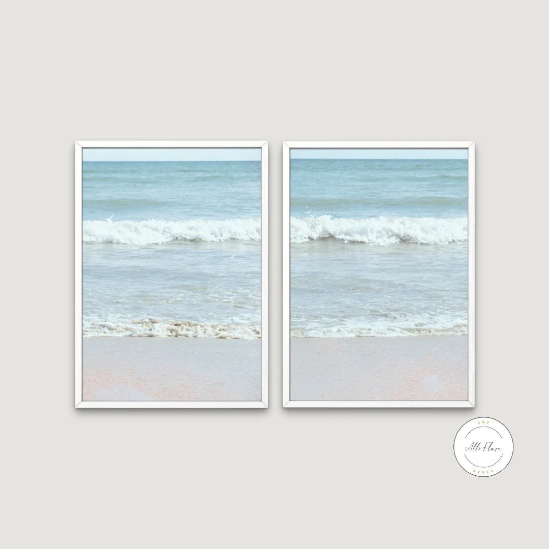 Split Ocean Two Piece Wall Art INSTANT DOWNLOAD Art Prints, Multi Panel Wall Art, Coastal Wall Art, Ocean Waves, Beachy Decor
