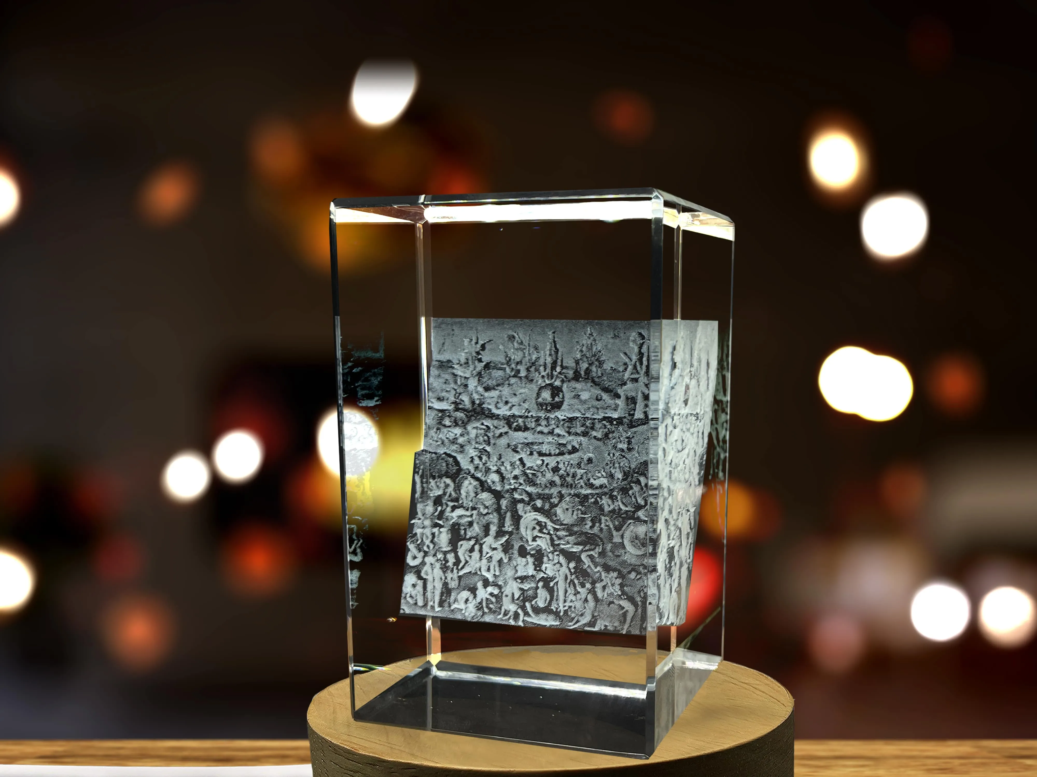 The Garden of Earthly Delights 3D Engraved Crystal Decor