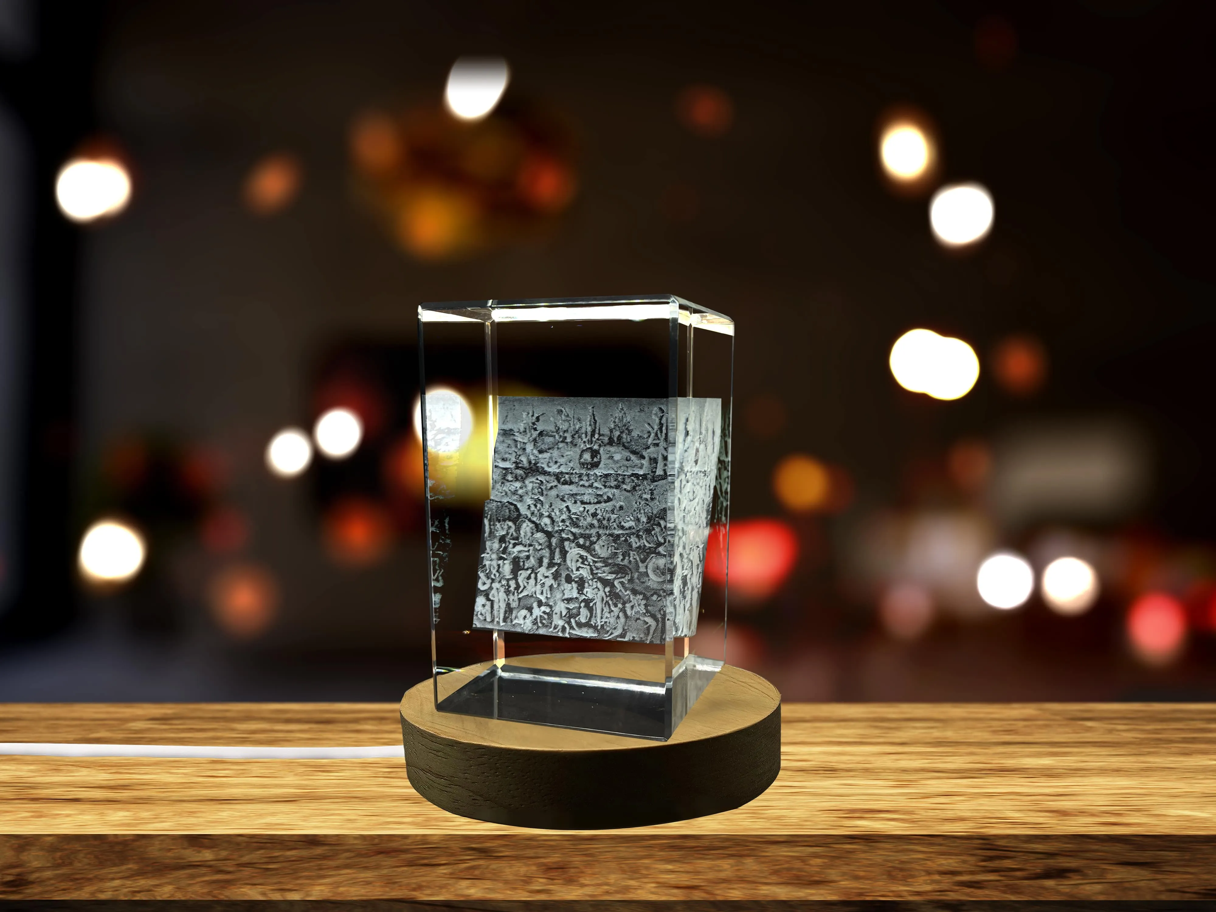 The Garden of Earthly Delights 3D Engraved Crystal Decor