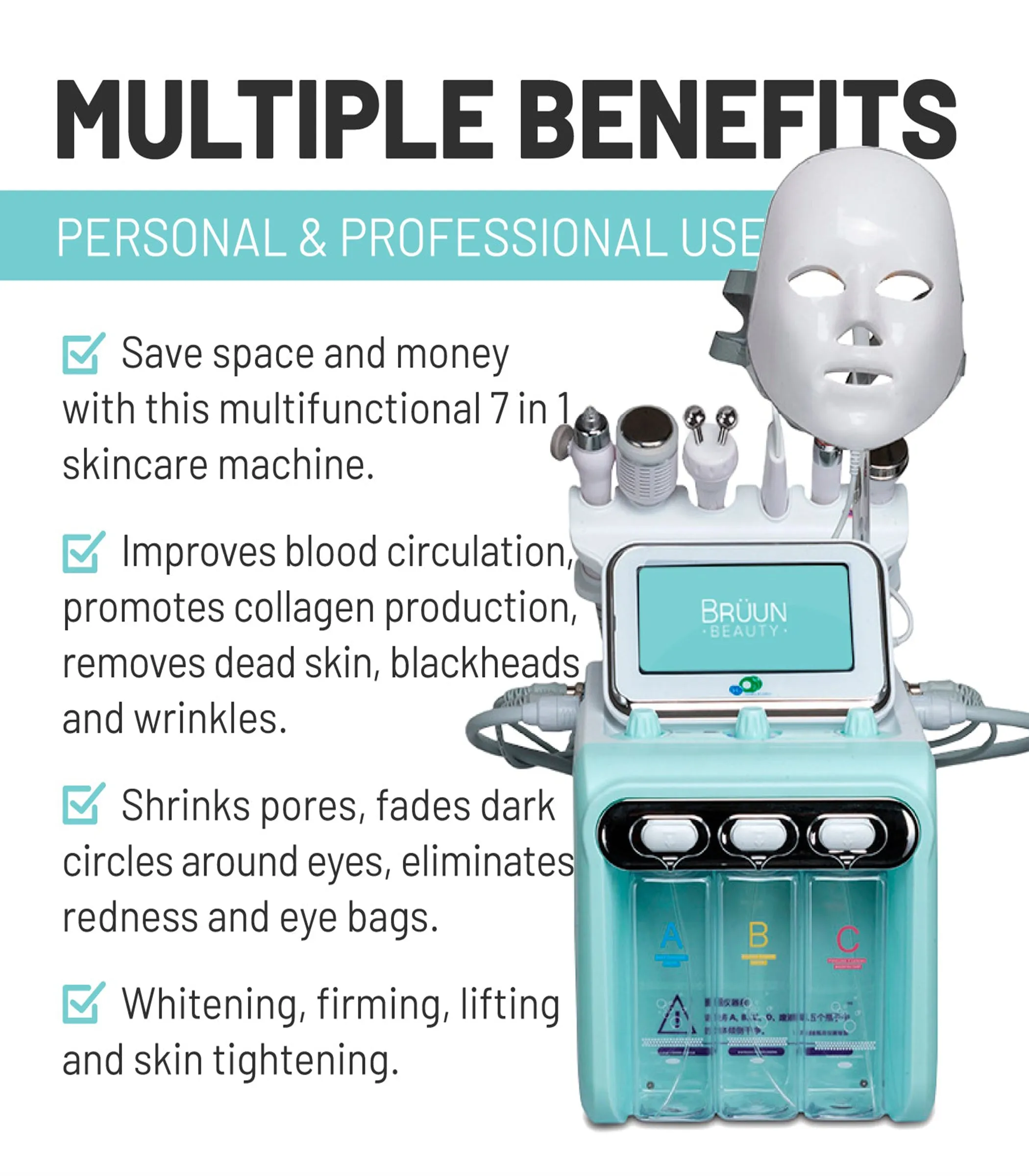 Theia 7 in 1 Hydro Dermabrasion Hydrogen Oxygen Facial Machine